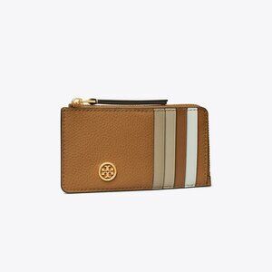 NWT Tory Burch Robinson Pebbled Zip Card Case